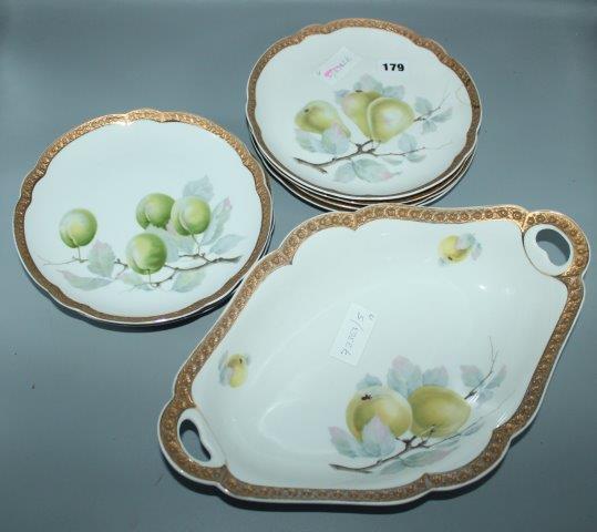 Rosenthal dessert service & 3 glass decanters, cased set of 4 glass dishes & thimbles(-)